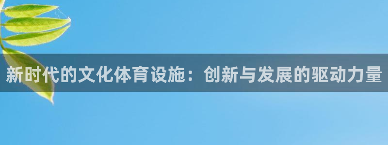 意昂4娱乐网站：新时代的文化体育设施：创新与发展的驱动力量 